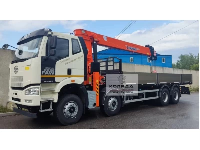 Бортовой автомобиль FAW 3310 с КМУ HANGIL 1235 – мощная и надежная комбинация для решения сложных задач! 