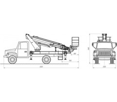 Автогидроподъемник ВИПО-22-01 на базе ГАЗ-33086 с 2-х рядной кабиной
