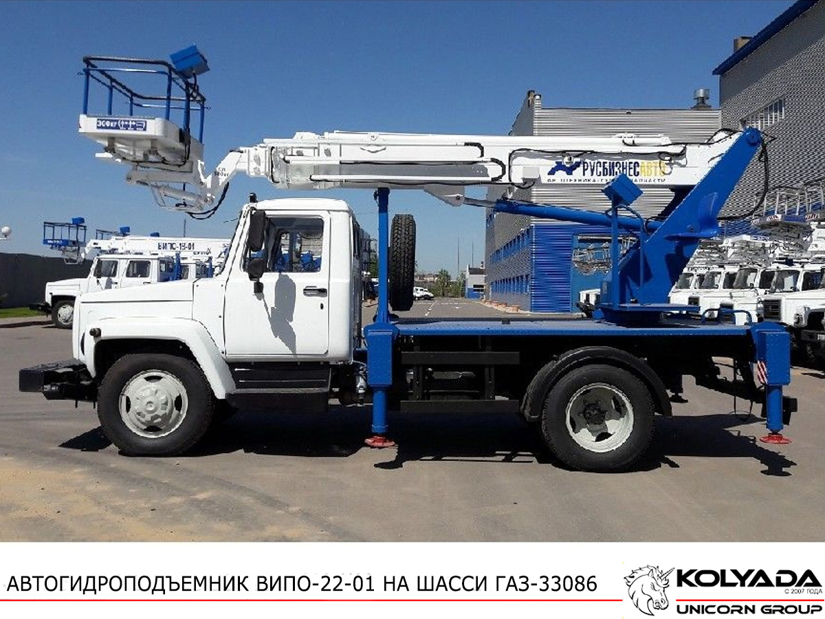 Автогидроподъемник ВИПО-22-01 на базе ГАЗ-33086 с 2-х рядной кабиной