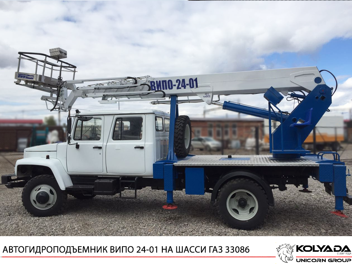 Автогидроподъемник ВИПО-24-01 на базе ГАЗ-33086 с 2-х рядной кабиной