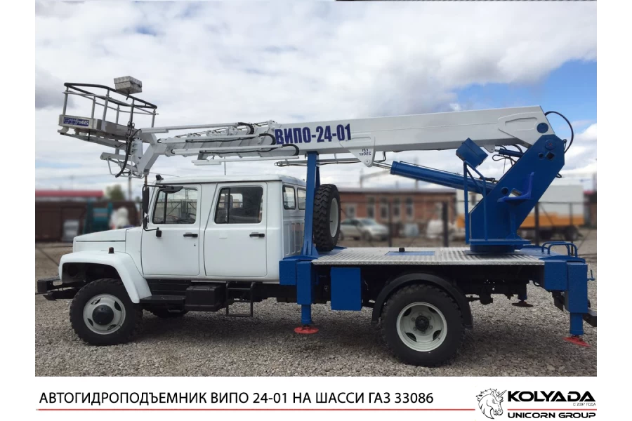 Автогидроподъемник ВИПО-24-01 на базе ГАЗ-33086 с 2-х рядной кабиной