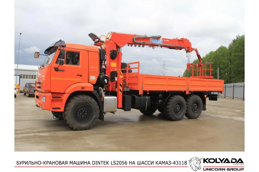 Бурильно-крановая машина DINTEK LS2056 на базе КАМАЗ-43118
