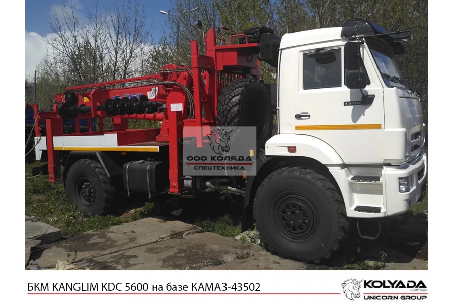 Бурильно-крановая машина KANGLIM KDC 5600 на базе КАМАЗ-43502