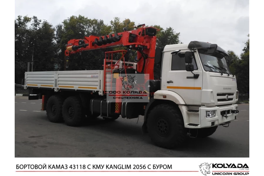 Бурильно-крановая машина KANGLIM KS 2056H на базе КАМАЗ-43118