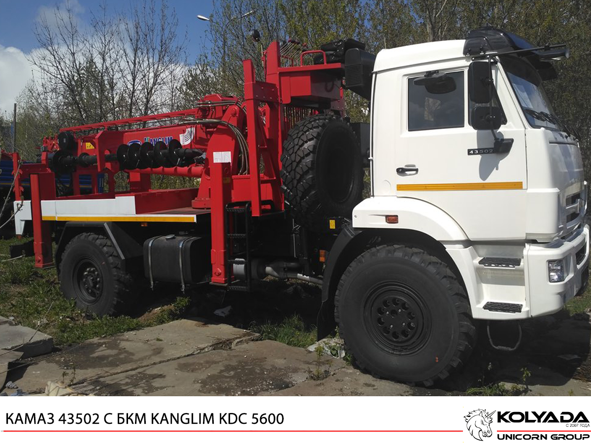 Бурильно-крановая машина KANGLIM KDC 5600 на базе КАМАЗ-43502