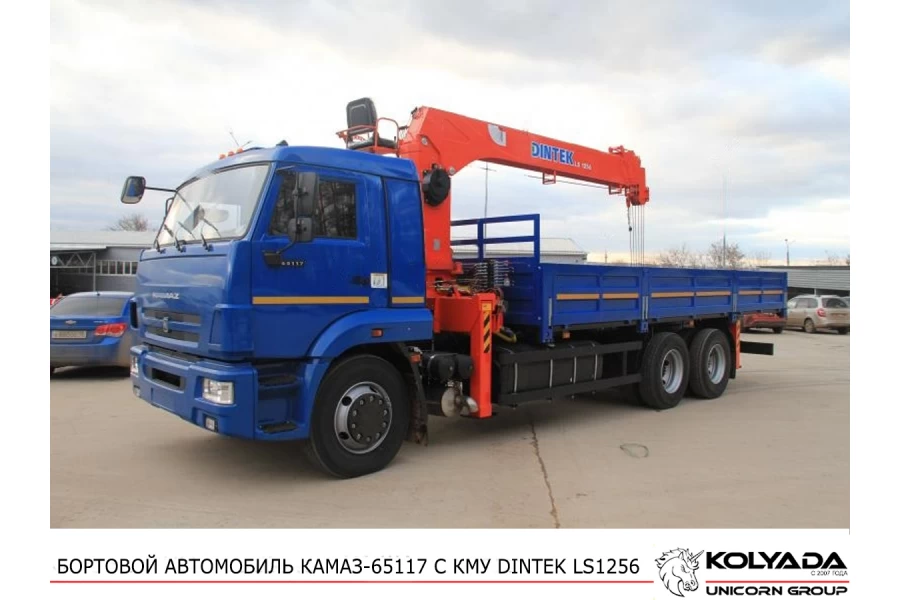 Кран-манипулятор DINTEK LS1256 на базе КАМАЗ-65117