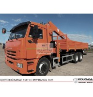 Бортовой КАМАЗ 65115 с КМУ HANGIL HGC 1026 