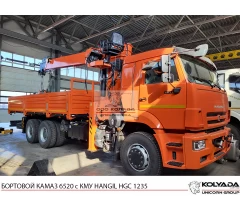 Бортовой КАМАЗ 6520 с КМУ HANGIL HGC 1235