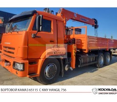 Бортовой КАМАЗ 65115 с КМУ HANGIL HGC 756 