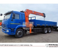 Бортовой КАМАЗ 65117 с КМУ HANGIL HGC 756