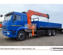 Бортовой КАМАЗ 65117 с КМУ HANGIL HGC 756