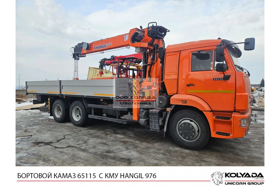 Бортовой КАМАЗ 65115 с КМУ HANGIL HGC 976