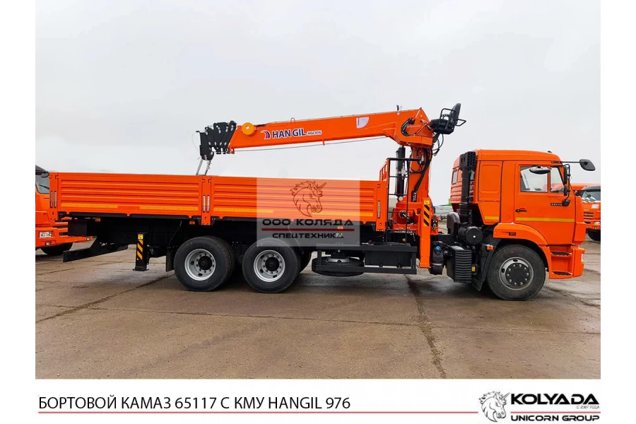 Бортовой КАМАЗ 65117 с КМУ HANGIL HGC 976