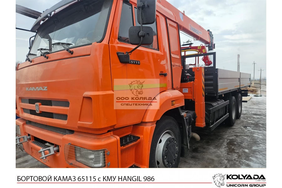 Бортовой КАМАЗ 65115 с КМУ HANGIL HGC 986