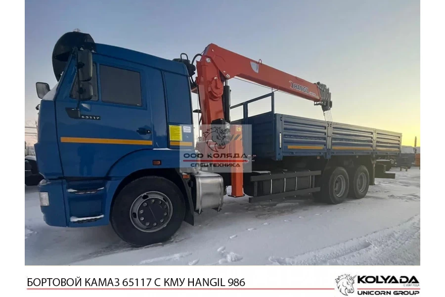 Бортовой КАМАЗ 65117 с КМУ HANGIL HGC 986