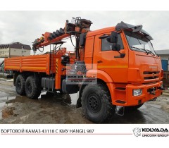 Бортовой КАМАЗ 43118 с КМУ HANGIL HGC 987