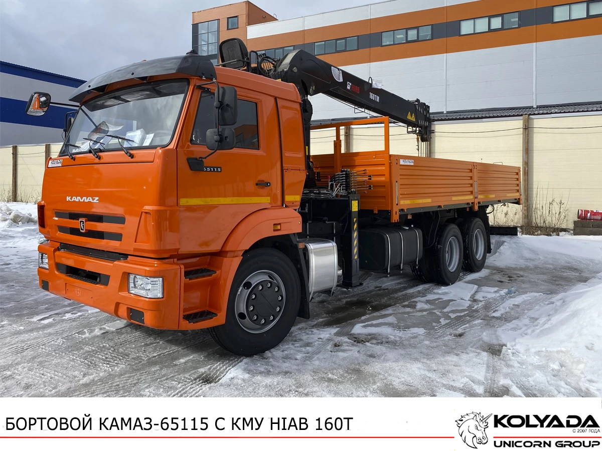Кран-манипулятор HIAB 160T прямиком из Швеции на КАМАЗ-65115