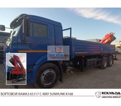 Бортовой КАМАЗ 65117 с КМУ SUNHUNK K168