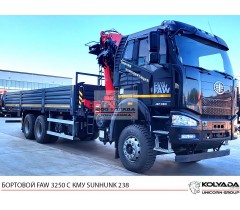Бортовой FAW 3250 с КМУ SUNHUNK K238