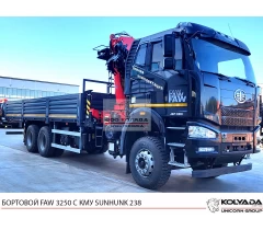 Бортовой FAW 3250 с КМУ SUNHUNK K238