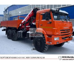 Бортовой КАМАЗ 43118 с КМУ SUNHUNK K238