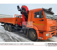 Бортовой КАМАЗ 65115 с КМУ SUNHUNK K238