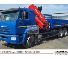 Бортовой КАМАЗ 65117 с КМУ SUNHUNK K238