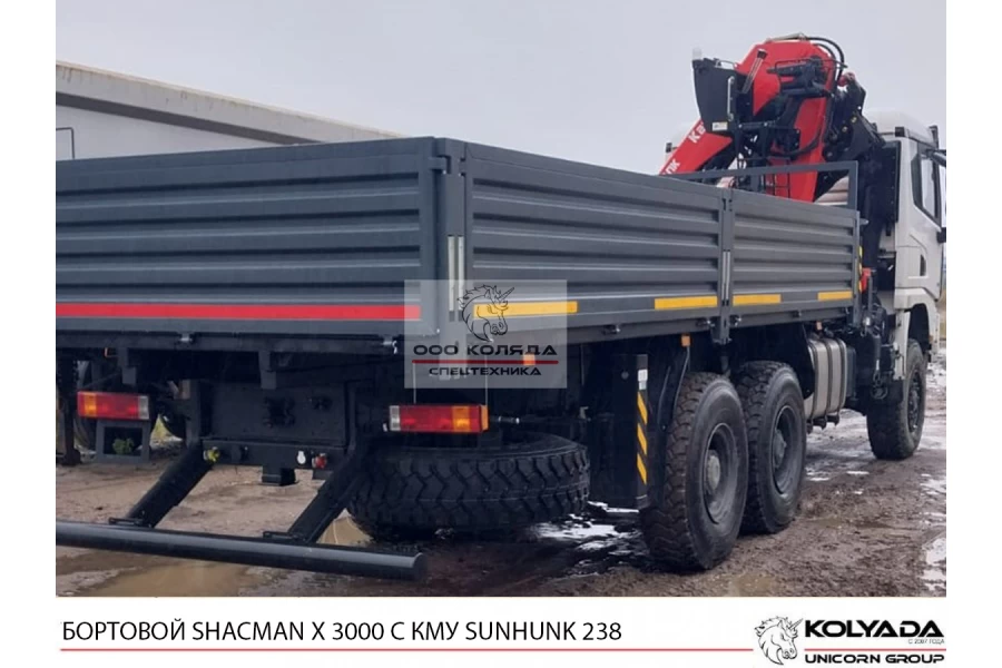 Бортовой SHACMAN X3000 6х6 с КМУ SUNHUNK K238