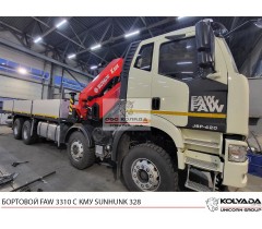 Бортовой FAW 3310 с КМУ SUNHUNK K328