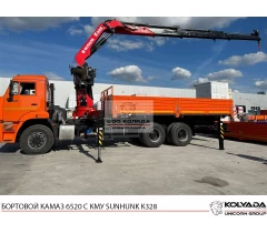Бортовой КАМАЗ 6520 с КМУ SUNHUNK K328