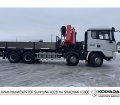 Кран-манипулятор SUNHUNK K328 на базе SHACMAN X3000