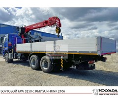 Бортовой FAW 3250 с КМУ SUNHUNK S2106
