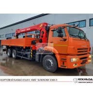 Бортовой КАМАЗ 6520 с КМУ SUNHUNK 3005