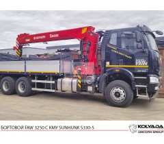 Бортовой FAW 3250 с КМУ SUNHUNK S330-5