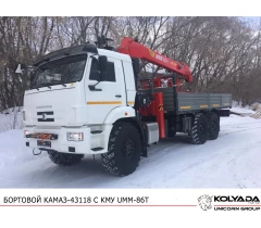 Бортовой КАМАЗ 43118 с КМУ УММ 806T