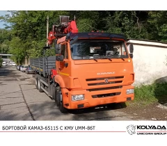 Бортовой КАМАЗ 65115 с КМУ УММ 806T