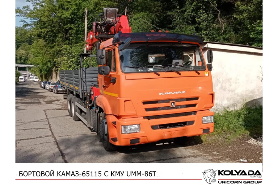 Бортовой КАМАЗ 65115 с КМУ УММ 806T