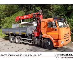 Бортовой КАМАЗ 65115 с КМУ УММ 806T