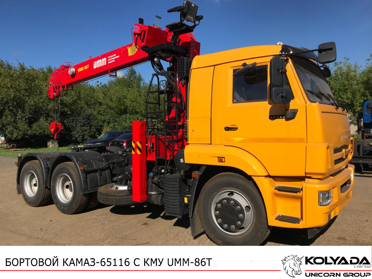 Кран-манипулятор UMM-86T на базе КАМАЗ-65116