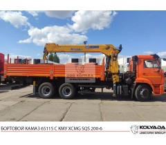Бортовой КАМАЗ 65115 с КМУ XCMG SQS 200-6