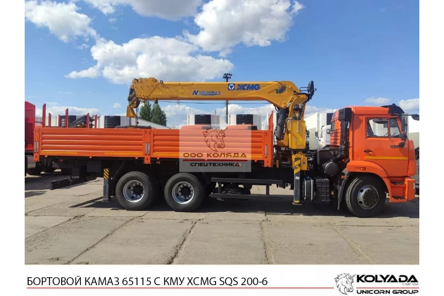 Бортовой КАМАЗ 65115 с КМУ XCMG SQS 200-6