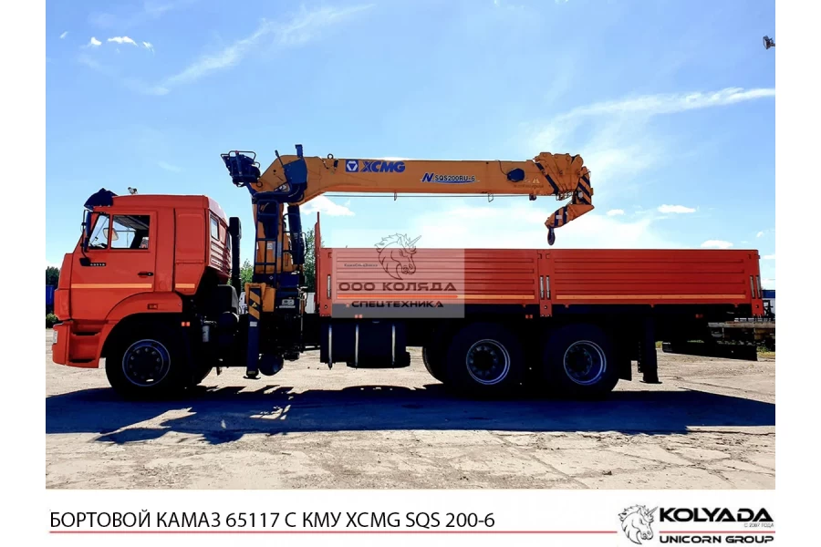 Бортовой КАМАЗ 65117 с КМУ XCMG SQS 200-6