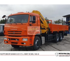 Бортовой КАМАЗ 65115 с КМУ XCMG SQZ 160-4